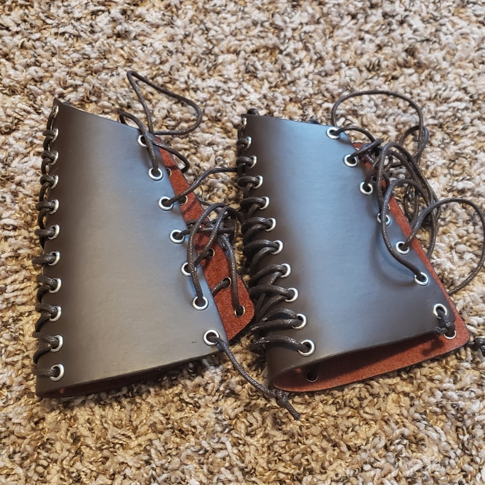 Like New Faux Leather Brown Arm Bracers